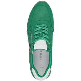Marco Tozzi Damen Sneaker flach mit Reißverschluss Vegan, Grün (Leaf green com), 41 EU