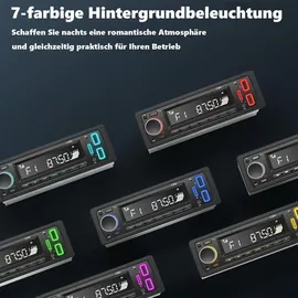 Avylet Autoradio Bluetooth 5.0 Avylet mit Bluetooth Freisprecheinrichtung,7 Farben FM Autoradio 1 Din mit 2 USB/AUX/Speicherkarte/MP3-Player