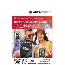 AgfaPhoto microSDXC 128 GB Class 10 UHS-I V30 + SD-Adapter