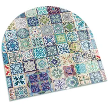 Tulup Glasbodenplatte 100 x 100 x 0,4 cm Mosaikmuster Blau