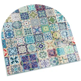 Tulup Glasbodenplatte 100 x 100 x 0,4 cm Mosaikmuster Blau