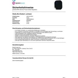 Shelly BLU Button1, schwarz, Taster