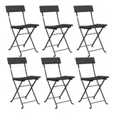 vidaXL Gartenstuhl 40 x 45 x 79 cm schwarz 6 St.