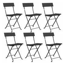vidaXL Gartenstuhl 40 x 45 x 79 cm schwarz 6 St.