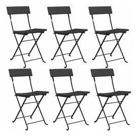 vidaXL Gartenstuhl 40 x 45 x 79 cm schwarz 6 St.