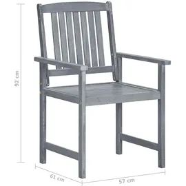 vidaXL Gartenstuhl 59 x 57 x 53 cm grau 8 St.