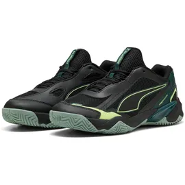 Puma Solarstrike 4 Hallenschuhe Unisex black/green terrain/fizzy light 46,5