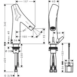 Hansgrohe Starck Organic Elektronik-Waschtischmischer Brushed Bronze