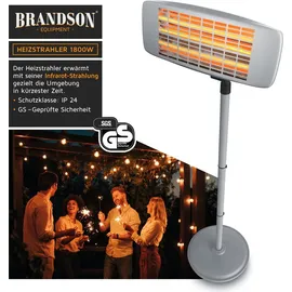 Brandson Infrarot Heizstrahler 1,8 kW grau