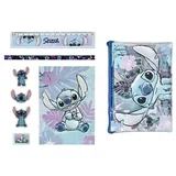 Lilo & Stitch Notizbuch Schreibset für Kinder – Lineal, Bleistift, Radierer & Notizblock blau