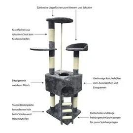 dehner lieblinge Kira Kratzbaum 158 x 50 x 40 cm grau