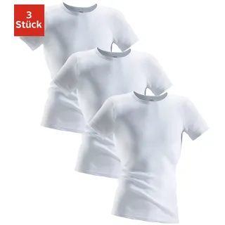 CLIPPER Unterhemd CLIPPER, Herren, Gr. 8, 3 Stk., N-Gr, weiß, Doppelripp, Obermaterial: 100% Baumwolle, unifarben, körpernah, Rundhals, Unterhemden Unterhemd, aus Doppelripp, T-Shirt, Unterziehshirt, Kurzarm T-Shirt