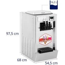 Royal Catering Softeismaschine - 23 l/h - 1640 W - LED - 3 Sorten - Royal Catering RCSI-18