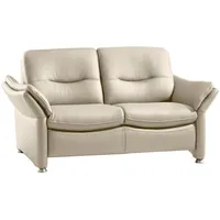 2-Sitzer HUKLA "HU-SF15058 Ledersofa, Breite 164 cm", beige (torro ecru), B:164cm H:91cm T:92cm, Sofas, hochwertiges Glattleder, optional mit Kopfstütze
