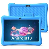 Kinder Tablet 10 Zoll HD Display Android 13 Tablet Kinder 3GB RAM 32GB ROM Quad Core, WiFi, 6000 mAh Akku, Kindersicherung, Augenschutz Kindertablet - Blau