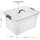 Juskys Aufbewahrungsbox mit Deckel - 4er Set Kunststoff Boxen 30l - Box stapelbar, transparent