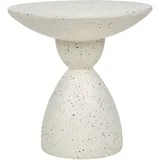 Beliani Beistelltisch Beton und Glasfaser Creme weiß Terrazzo Optik rund ⌀ 50 cm Cafffi