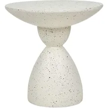 Beliani Beistelltisch Beton und Glasfaser Creme weiß Terrazzo Optik rund ⌀ 50 cm Cafffi