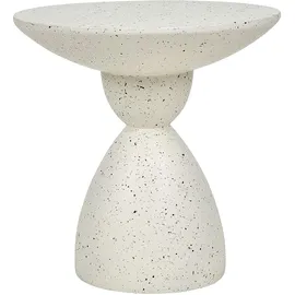 Beliani Beistelltisch Beton und Glasfaser Creme weiß Terrazzo Optik rund ⌀ 50 cm Cafffi