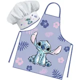 Sorrisini Kinderschürze | Kochmütze Kinder Lilo | Kinderschürze Jungen | Kinder Kochschürze Mädchen | Verstellbare Kinderschürzen zum Backen, Malen, Kinder 3-8 Jahre Stitch - Kindergröße (für 3-8 Jahre)