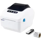 LENVII LV-333B Thermal Label Printer 80MM Etikettendrucker | Desktop Thermodrucker Labeldrucker | Druckbreite 20mm-80mm | 203 DPI Druckgeschwindigkeit 127mm/s | Thermodrucker für Mac/PC(weiß)