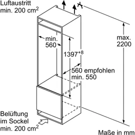 Neff KI1513FE0 Einbaukühlschrank (247 l, 1397 mm hoch)