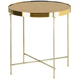 Beliani Beistelltisch Glas Metall rund cm Klassisch Elegant Multifunktional Wohnzimmer