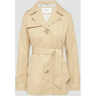 S.Oliver - Kurzer Trenchcoat mit Bindegürtel, Beige, 46