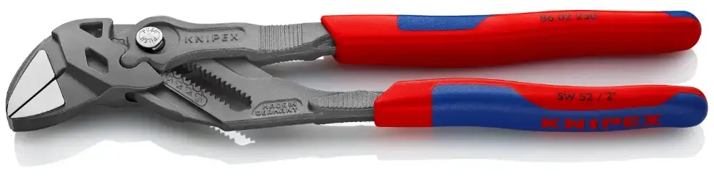 KNIPEX Zangenschlüssel Zange und Schraubenschlüssel in einem Werkzeug grau atramentiert 250 mm - 8602250SB