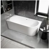Bernstein Badewanne NOVA CORNER, (Freistehende Acryl-Badewanne, Raumsparwanne, Eckbadewanne), Raumsparbadewanne 170x78x60 cm Weiß matt Einbau links weiß