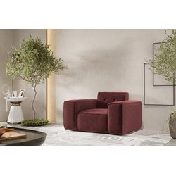 Fun Möbel Sessel Designersessel CESINA in Stoff (inkl. 1 Zierkissen, Auch als 3-2-1 Set erhältlich), Rundumbezug rot