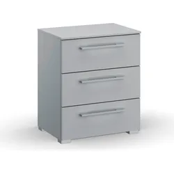 Nachtkommode RAUCH "Skat Pure", grau (seidengrau), B:40cm H:61cm T:42cm, Holzwerkstoff, Sideboards, mit 3 Schubladen in puristischem Design