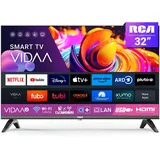 RCA 32 Zoll (80 cm) Smart TV VIDAA Fernseher WiFi, Triple Tuner DVB-T/T2, DVB-C, DVB-S/S2, App Store, HDMI, USB, CI/CI+