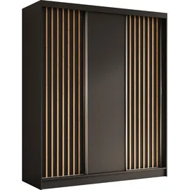 ax living Schwebetürenschrank Cabinio 180 x 216,1 x 61 cm Schwarz