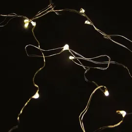 Buri LED-Drahtlichterkette mit Timer 20 Micro-LEDs Warmweiß Lichterkette Deko 125cm