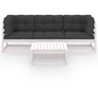 vidaXL 4-tlg. Garten-Lounge-Set mit Kissen Kiefer Massivholz