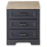 Stella Trading JASMIN Rollcontainer Schreibtisch in Graphit, Artisan Eiche Optik - Mobiler Büroschrank mit 3 Schubladen - Landhausstil Büromöbel Komplettset - 54 x 62 x 39 cm (B/H/T)