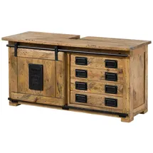 MASSIVMOEBEL24.DE Waschbeckenunterschrank Mango 120x40x60 natur lackiert RAILWAY 177