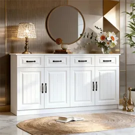 stilvora Sideboard 160 x 80 x 35 cm Weiß