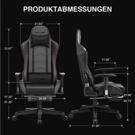 GTPLAYER Gaming Stuhl Holz Schwarz