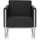 HJH Office Polstersessel ARUBA STEP Kunstleder 55 x 54 x 73 cm Schwarz