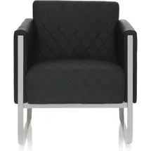HJH Office Polstersessel ARUBA STEP Kunstleder 55 x 54 x 73 cm Schwarz