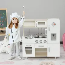 Homcom Spielküche Küchenspielzeug Kiefer, MDF weiß