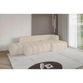 altdecor Ecksofa Cord mit Schlaffunktion 2-Sitzer Beige