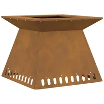 vidaXL - Feuerplatz Braun 60 X 60 X 50 Cm Witterungsbeständiger Stahl