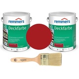 REMMERS Deckfarbe schwedischrot 2 x 5 L (= 10 L) plus REMMERS Pinsel 50 mm