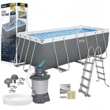 BESTWAY Rahmen-Gartenpool 412 x 201 x 122 cm inkl. Sandfilteranlage, Filterpumpe