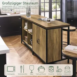 SoBuy Kücheninsel 170 x 89 x 60 cm Braun/Schwarz