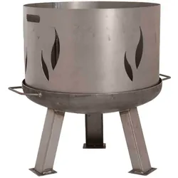 Funkenschutzgitter SIENA GARDEN "Feuerschalenaufsatz für Feuerschale XXL 55 cm", grau (anthrazit), B:53cm H:34cm T:53cm, Stahl, Schutzgitter, Ø 53 cm, mit Flammendesign, Stahl silber/anthrazit