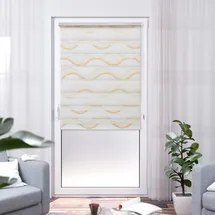 K-HOME Doppelrollo Madrid 50 x 150 cm Wellen Beige